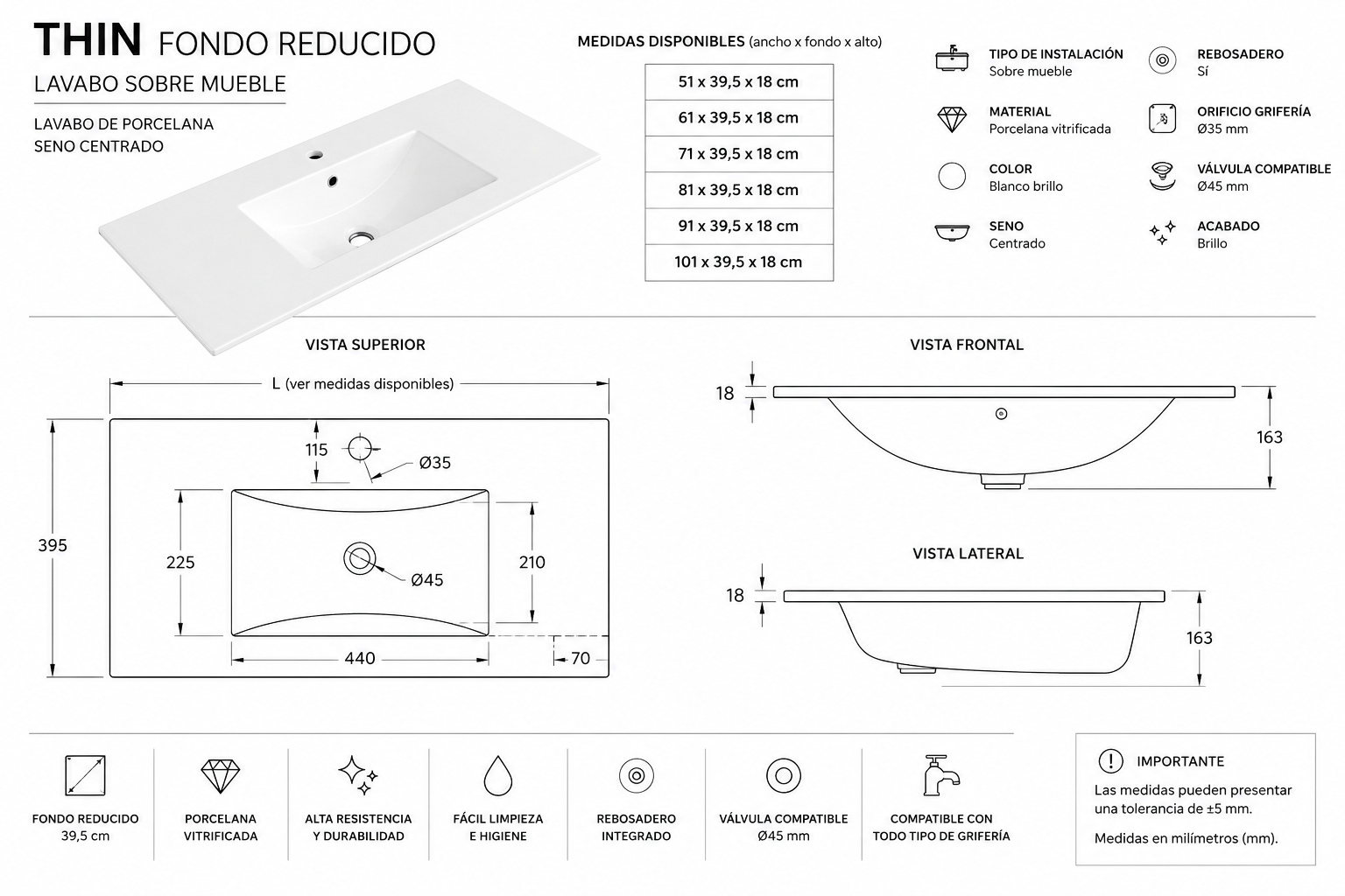 "OFERTA" Pack VOLUM + Espelho LED Megan