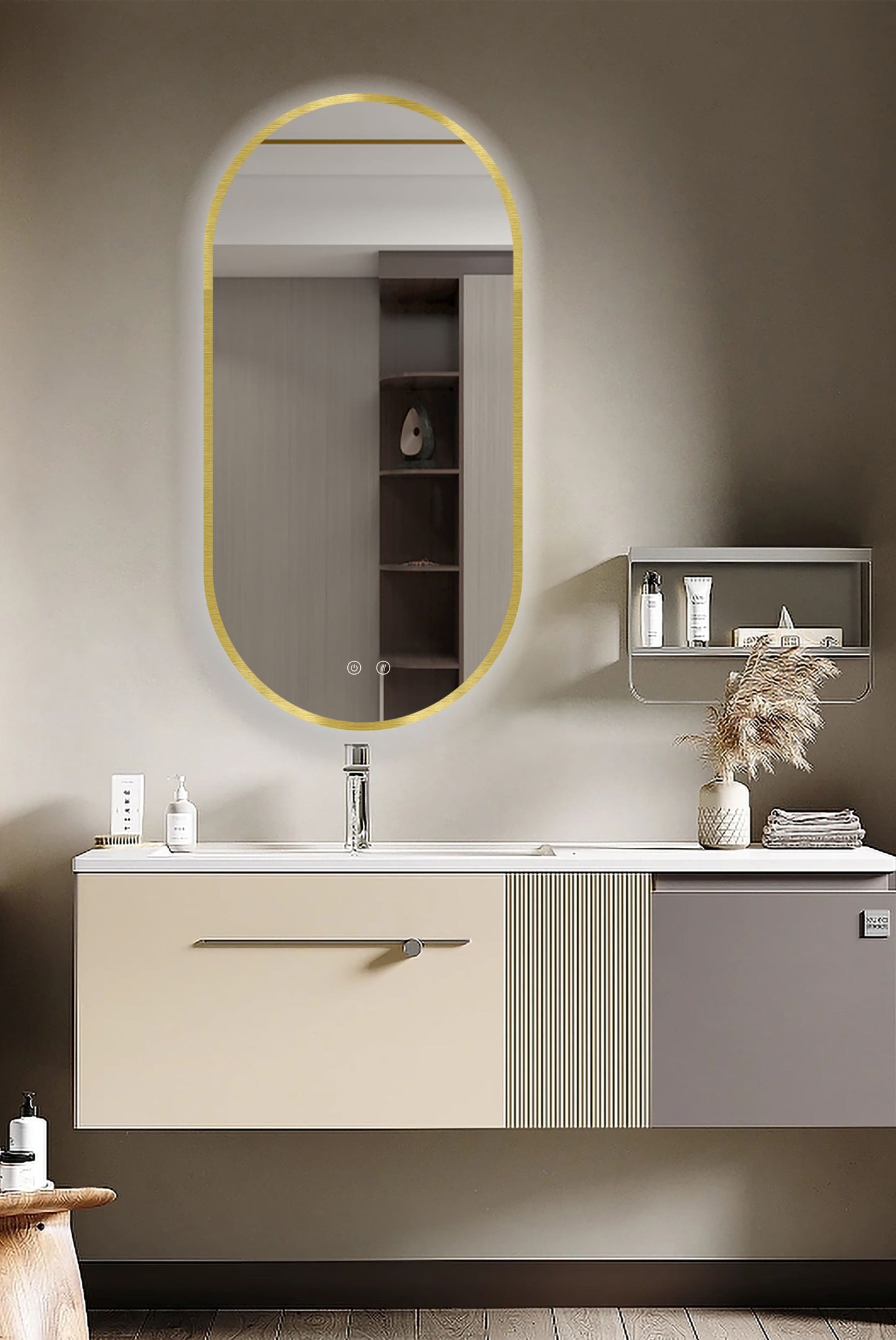 Espelho LED Selene Gold & Black