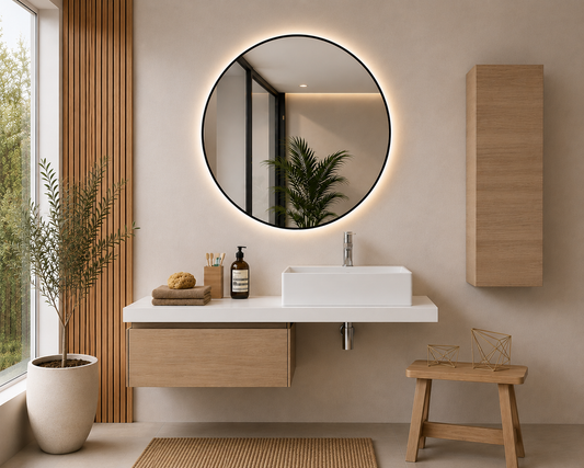 Móvel de casa de banho com módulo de 60 cm, cor estepa e bancada de 120 cm SICILIA
